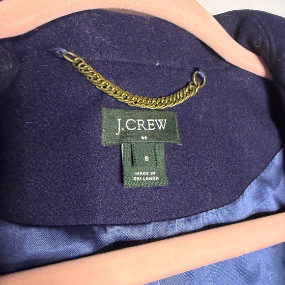 J.Crew Navy Wool Peacoat Gold Crest Buttons Nautical Coat Size 6 - Picture 6 of 8